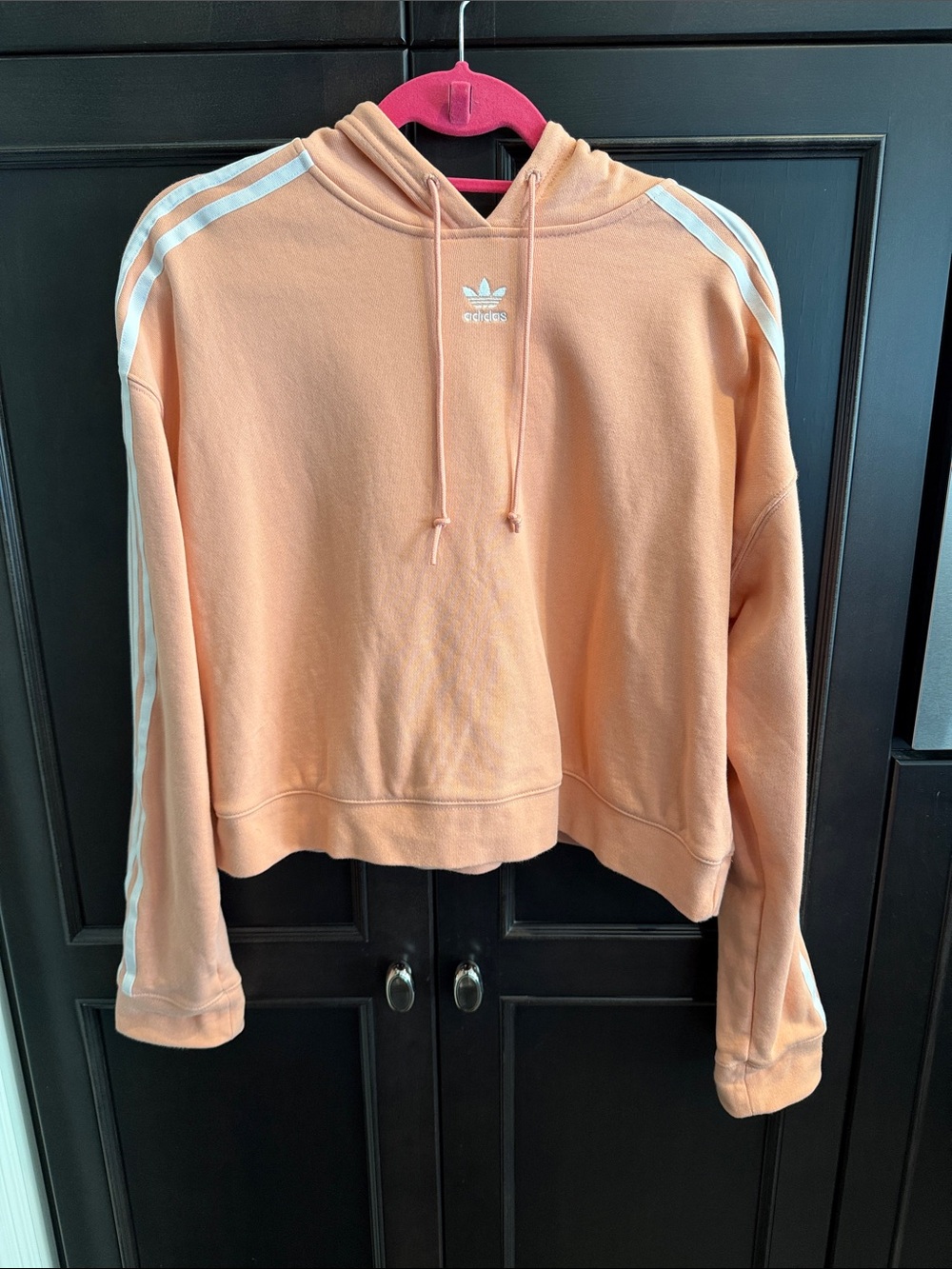 Adidas Women's Peach Crop Hooded Sweatshirt